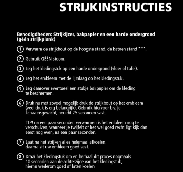 Strijkinstructies